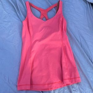 pink lulu tank top size 4